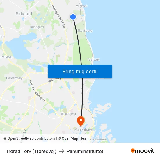 Trørød Torv (Trørødvej) to Panuminstituttet map