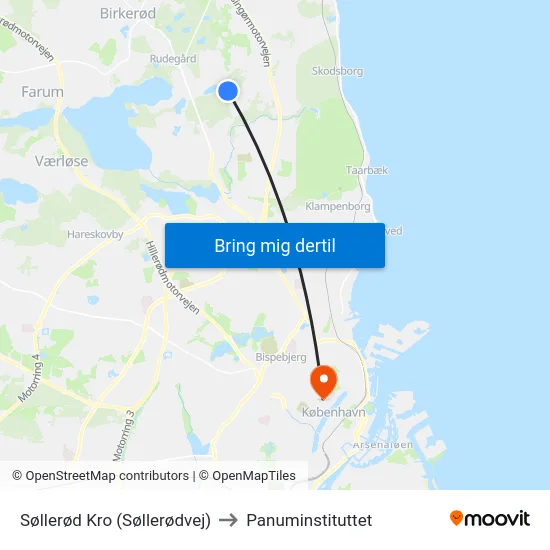 Søllerød Kro (Søllerødvej) to Panuminstituttet map