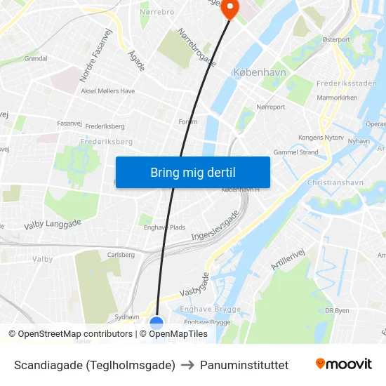 Scandiagade (Teglholmsgade) to Panuminstituttet map