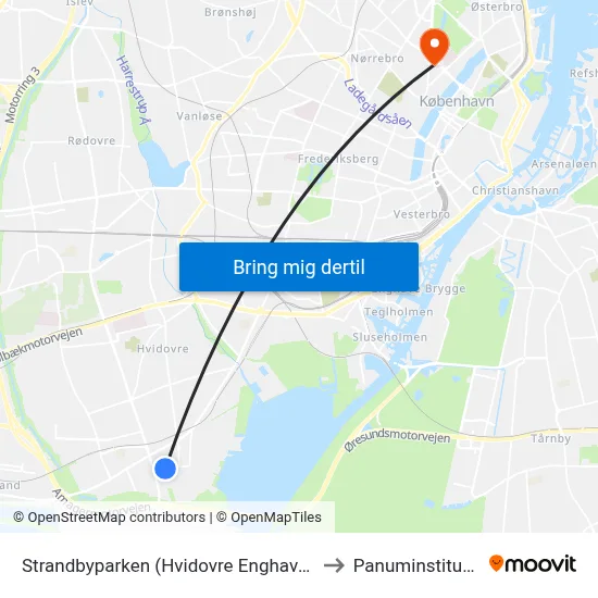 Strandbyparken (Hvidovre Enghavevej) to Panuminstituttet map