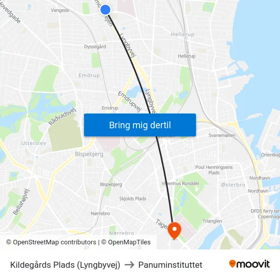 Kildegårds Plads (Lyngbyvej) to Panuminstituttet map