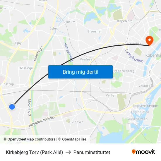 Kirkebjerg Torv (Park Allé) to Panuminstituttet map