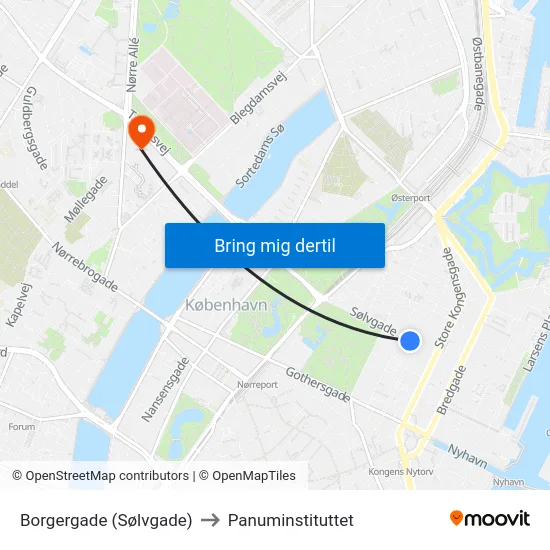 Borgergade (Sølvgade) to Panuminstituttet map