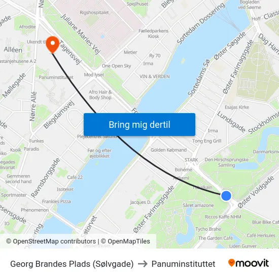 Georg Brandes Plads (Sølvgade) to Panuminstituttet map