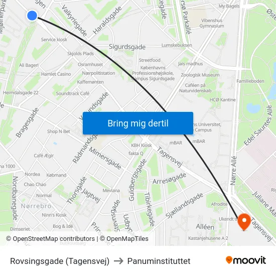 Rovsingsgade (Tagensvej) to Panuminstituttet map