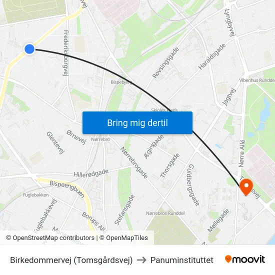 Birkedommervej (Tomsgårdsvej) to Panuminstituttet map