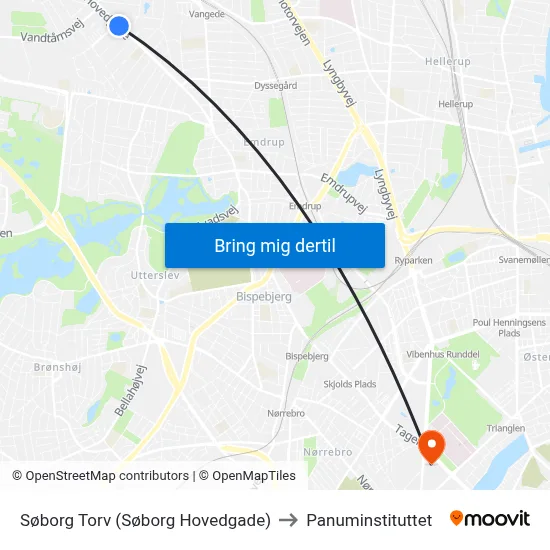 Søborg Torv (Søborg Hovedgade) to Panuminstituttet map
