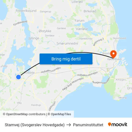 Stamvej (Svogerslev Hovedgade) to Panuminstituttet map