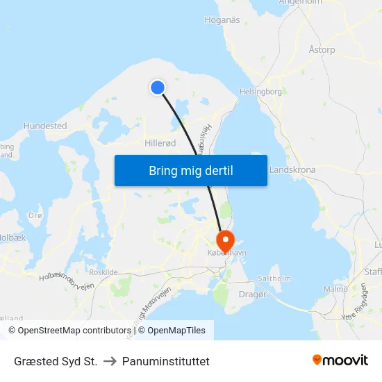Græsted Syd St. to Panuminstituttet map