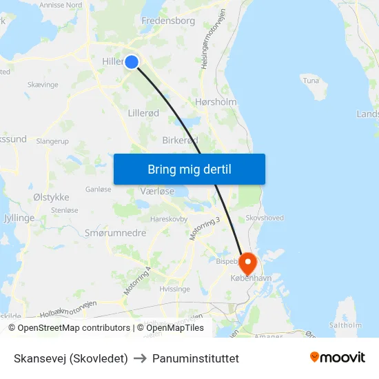 Skansevej (Skovledet) to Panuminstituttet map