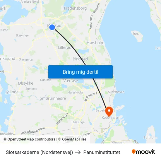 Slotsarkaderne (Nordstensvej) to Panuminstituttet map