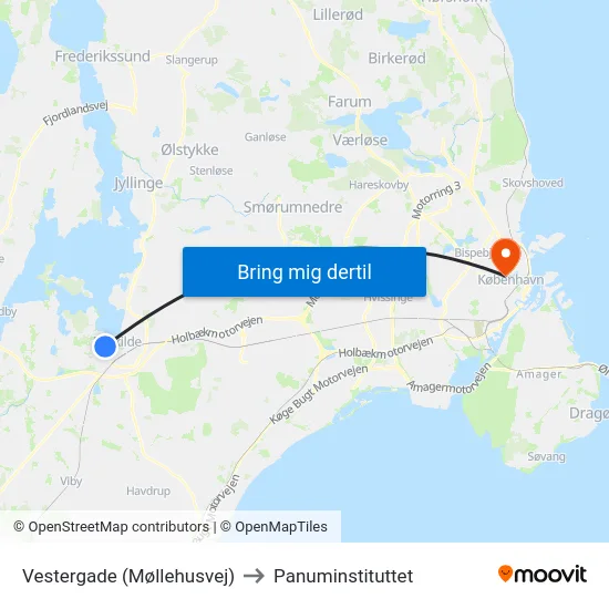 Vestergade (Møllehusvej) to Panuminstituttet map