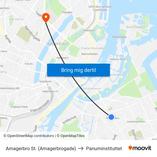 Amagerbro St. (Amagerbrogade) to Panuminstituttet map