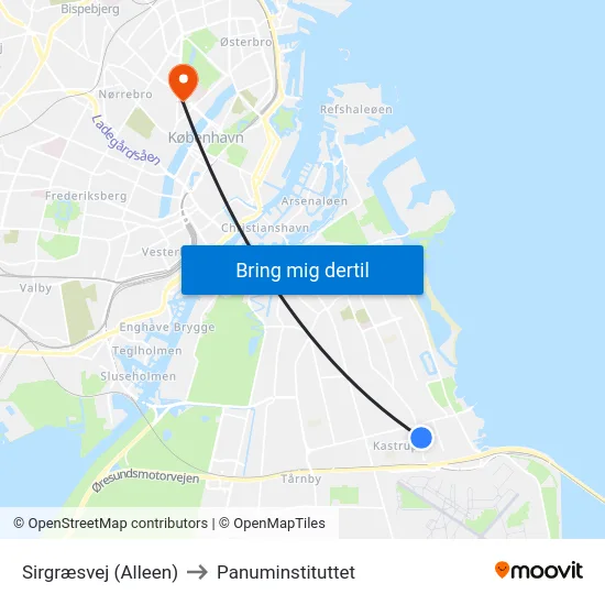 Sirgræsvej (Alleen) to Panuminstituttet map