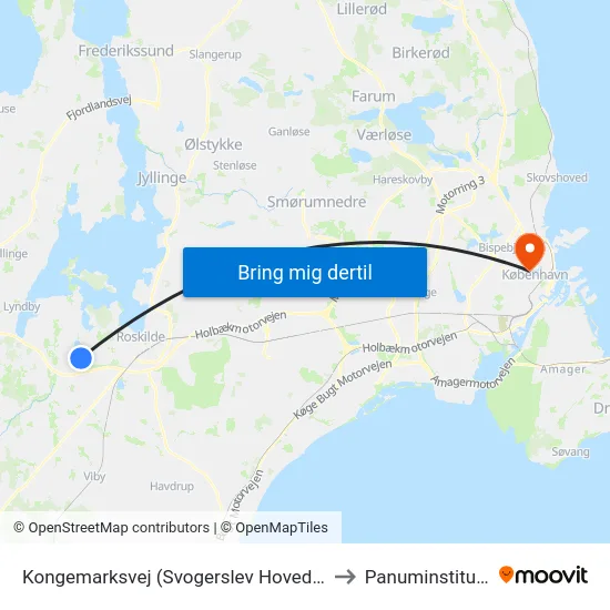 Kongemarksvej (Svogerslev Hovedgade) to Panuminstituttet map