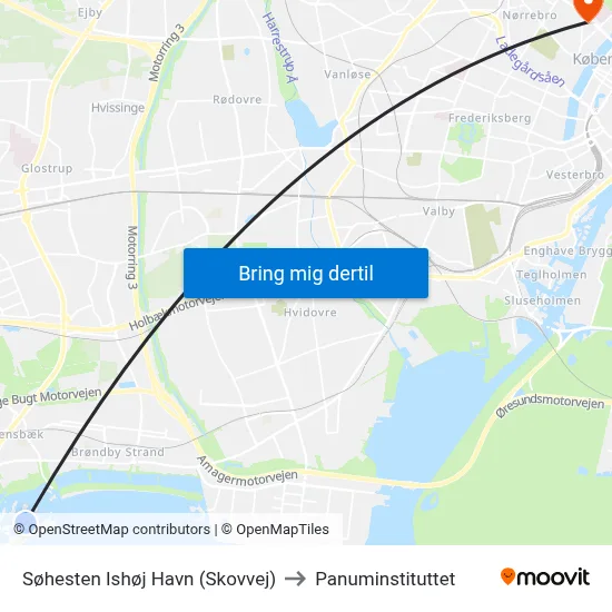 Søhesten Ishøj Havn (Skovvej) to Panuminstituttet map
