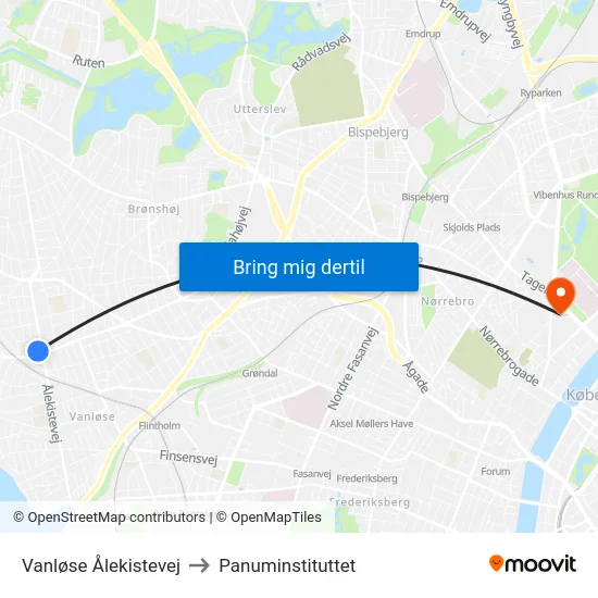 Vanløse Ålekistevej to Panuminstituttet map