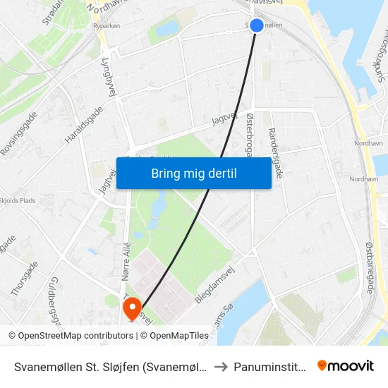 Svanemøllen St. Sløjfen (Svanemøllen St.) to Panuminstituttet map
