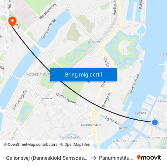 Galionsvej (Danneskiold-Samsøes Allé) to Panuminstituttet map