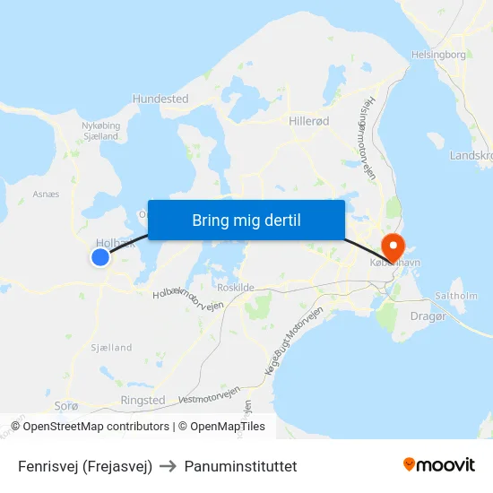 Fenrisvej (Frejasvej) to Panuminstituttet map