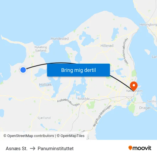 Asnæs St. to Panuminstituttet map