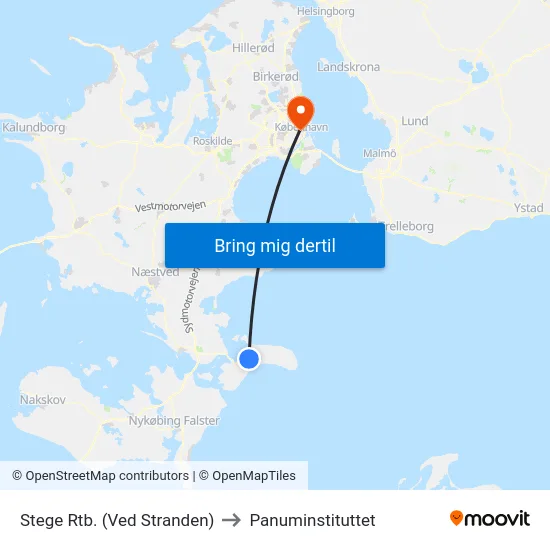 Stege Rtb. (Ved Stranden) to Panuminstituttet map