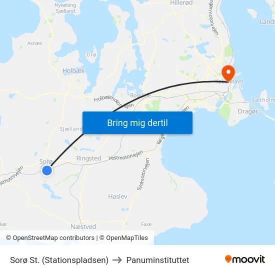 Sorø St. (Stationspladsen) to Panuminstituttet map