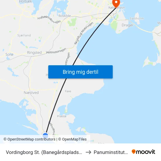 Vordingborg St. (Banegårdspladsen) to Panuminstituttet map