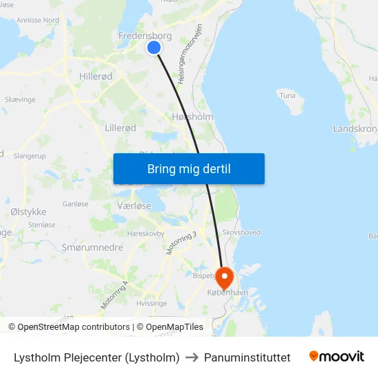 Lystholm Plejecenter (Lystholm) to Panuminstituttet map