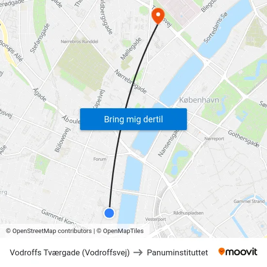 Vodroffs Tværgade (Vodroffsvej) to Panuminstituttet map