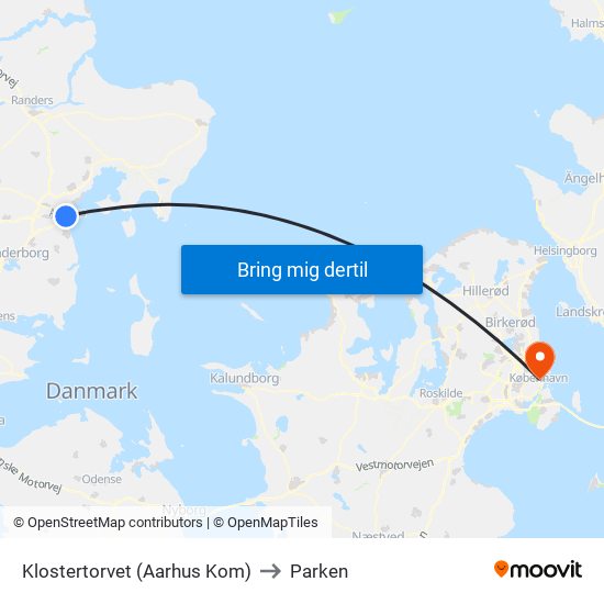 Klostertorvet (Aarhus Kom) to Parken map