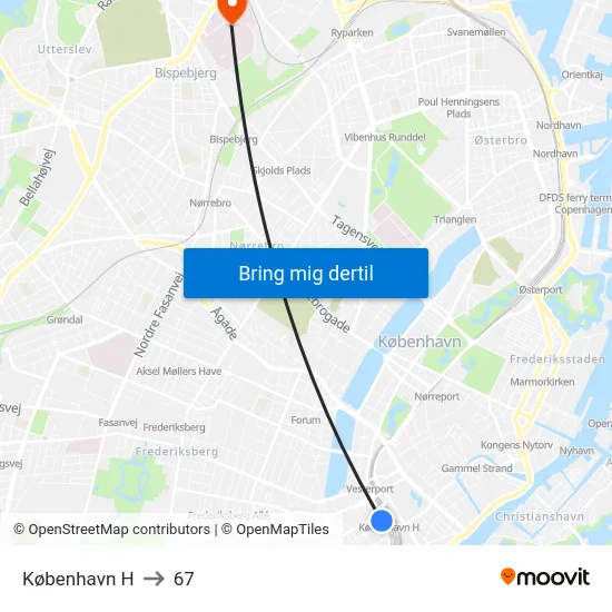 København H to 67 map