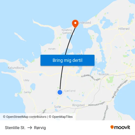 Stenlille St. to Rørvig map