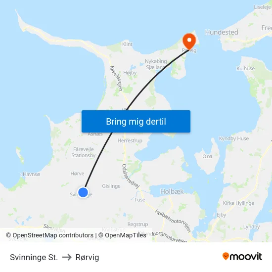 Svinninge St. to Rørvig map