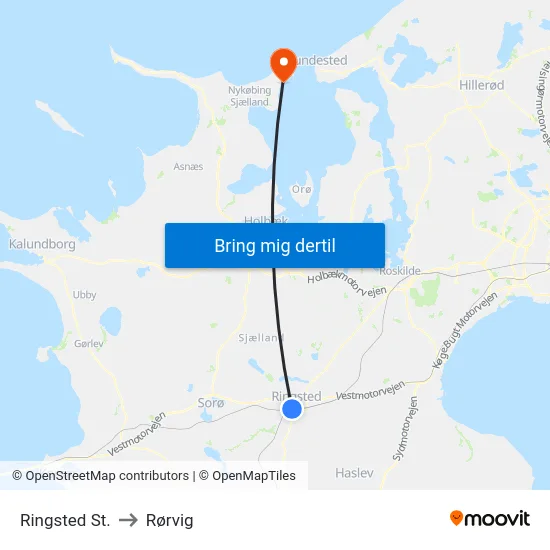 Ringsted St. to Rørvig map