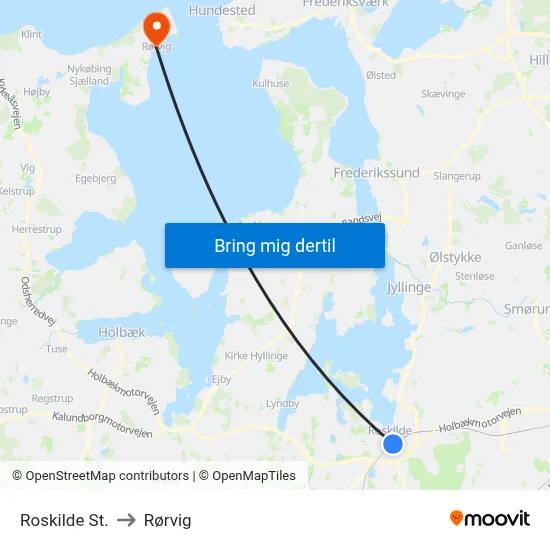 Roskilde St. to Rørvig map