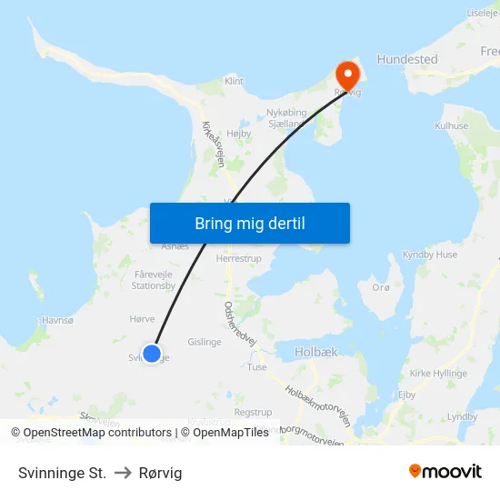 Svinninge St. to Rørvig map