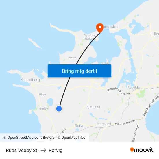 Ruds Vedby St. to Rørvig map