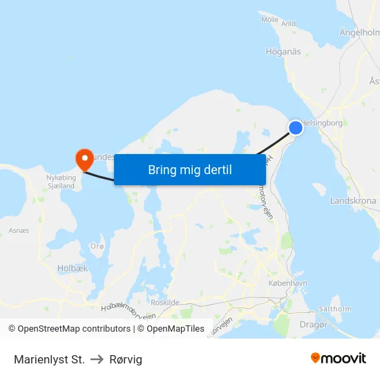 Marienlyst St. to Rørvig map