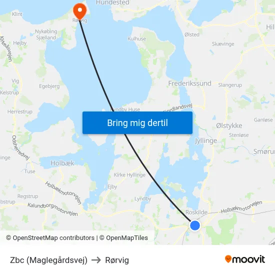 Zbc (Maglegårdsvej) to Rørvig map