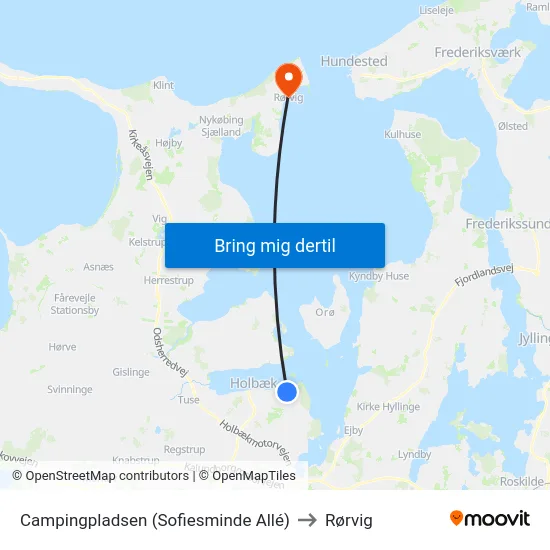 Campingpladsen (Sofiesminde Allé) to Rørvig map