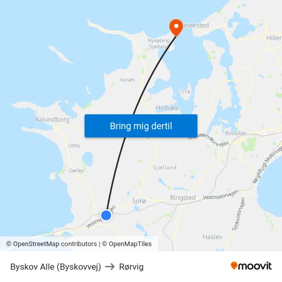 Byskov Alle (Byskovvej) to Rørvig map