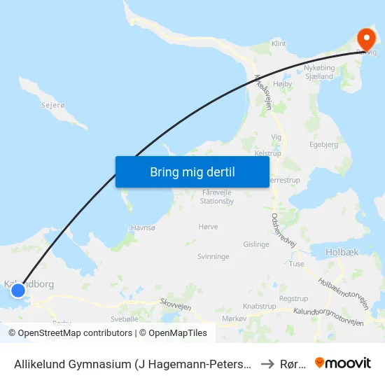 Allikelund Gymnasium (J Hagemann-Petersens Allé) to Rørvig map
