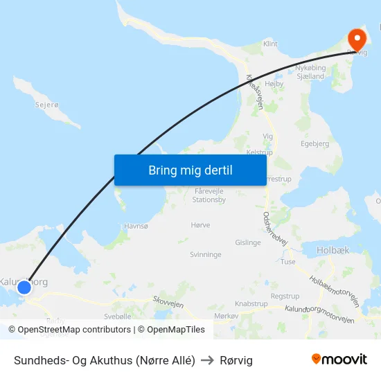 Sundheds- Og Akuthus (Nørre Allé) to Rørvig map