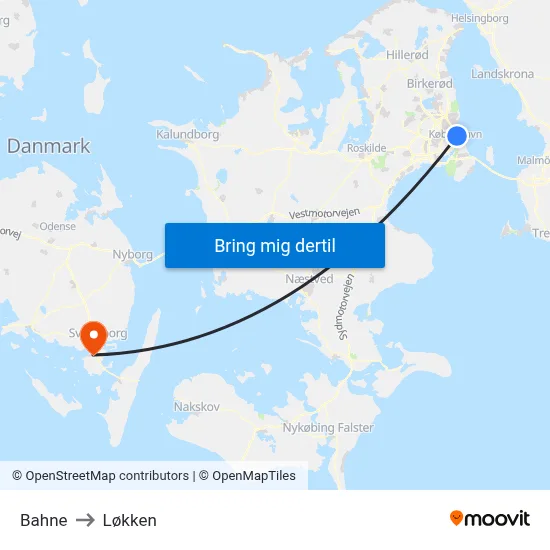 Norman Copenhagen to Løkken map