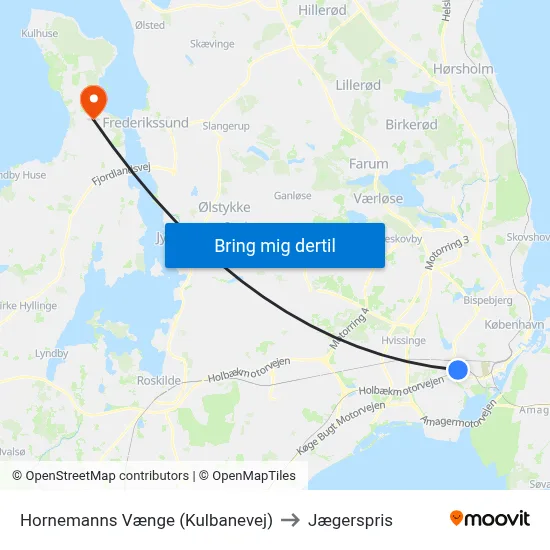 Hornemanns Vænge (Kulbanevej) to Jægerspris map