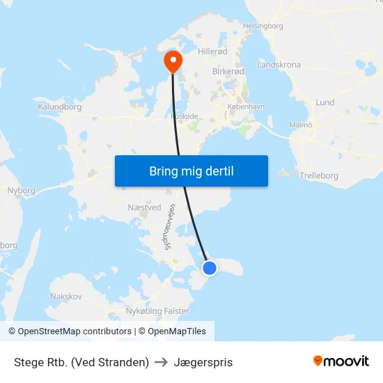 Stege Rtb. (Ved Stranden) to Jægerspris map