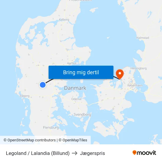 Legoland / Lalandia (Billund) to Jægerspris map