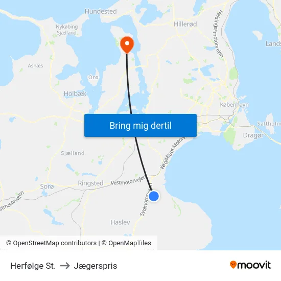 Herfølge St. to Jægerspris map