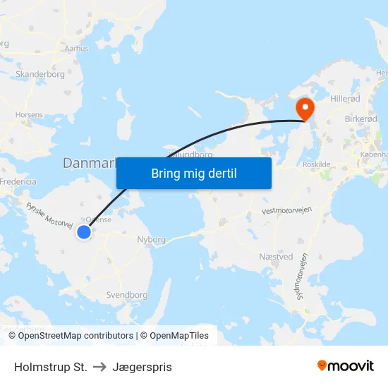 Holmstrup St. to Jægerspris map